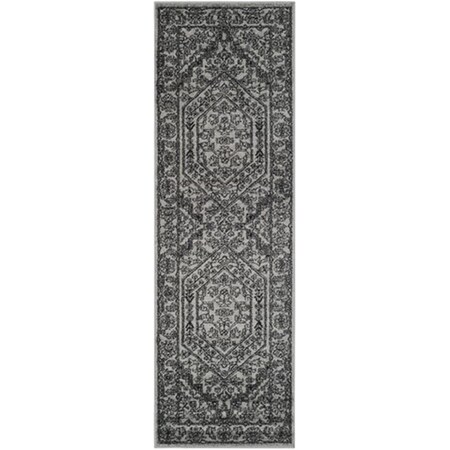 Safavieh Adirondack Power Loomed Runner Rug- Silver - Black- 2 ft. 6 in. x 14 ft. ADR108A-214